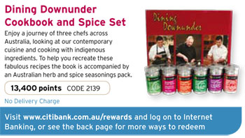 Citibank Rewards offers Dining Downunder Cookbook and Australian Herbs & Spices