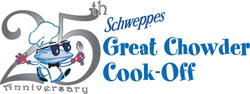 Vic Cherikoff and Benjamin Christie take 2nd prize at Rhode Island Clam Chowder Cook-off